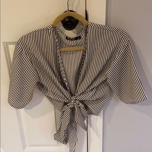 Striped Tie Blouse